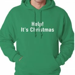 Bewild Holiday Prints Help! It's Christmas Funny Holiday Adult Hoodie