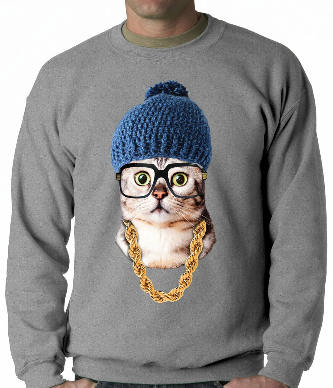 Bewild Hipster Kitten Adult Crewneck 5 Bewild Hipster Kitten Adult Crewneck
