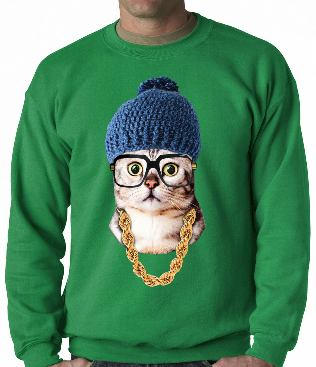 Bewild Hipster Kitten Adult Crewneck 6 Bewild Hipster Kitten Adult Crewneck
