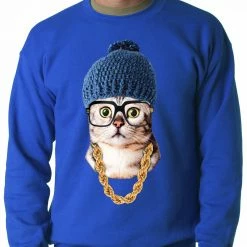 Bewild Hipster Kitten Adult Crewneck 18 Bewild Hipster Kitten Adult Crewneck