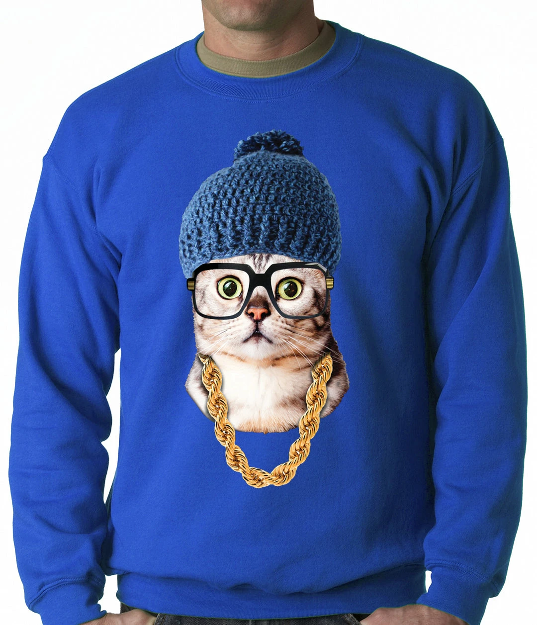Bewild Hipster Kitten Adult Crewneck 10 Bewild Hipster Kitten Adult Crewneck