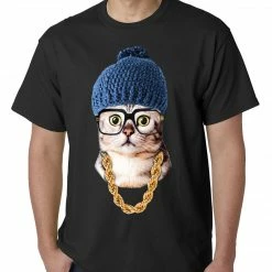 Bewild Hipster Kitten Mens T-shirt Cool Funny & Offensive