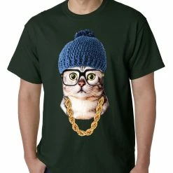 Bewild Hipster Kitten Mens T-shirt Cool Funny & Offensive
