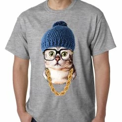 Bewild Hipster Kitten Mens T-shirt Cool Funny & Offensive