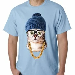Bewild Hipster Kitten Mens T-shirt Cool Funny & Offensive