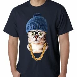 Bewild Hipster Kitten Mens T-shirt Cool Funny & Offensive