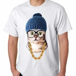 Bewild Hipster Kitten Mens T-shirt Cool Funny & Offensive