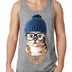 Bewild Hipster Kitten Tank Top Cool Funny & Offensive