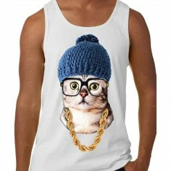 Bewild Hipster Kitten Tank Top Cool Funny & Offensive