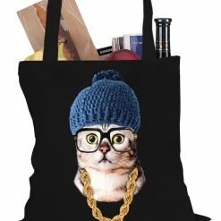 Bewild Hipster Kitten Tote Bag Cool Funny & Offensive