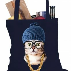 Bewild Hipster Kitten Tote Bag Cool Funny & Offensive
