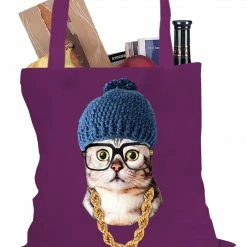 Bewild Hipster Kitten Tote Bag Cool Funny & Offensive