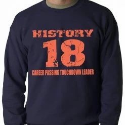 Bewild History 18 Manning Record Breaking Crewneck Sweatshirt Sport Inspiration