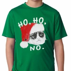 Bewild Ho Ho No Angry Cat Kid's T-Shirt Holiday Prints
