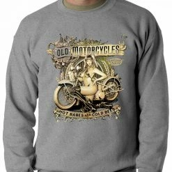 Bewild Hot Babes And Cold Beer Biker Adult Crewneck