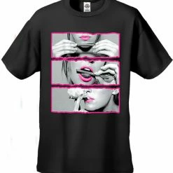 Bewild Hot Pink Roll Lick Smoke Sexy Celebrity Men's T-Shirt