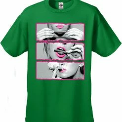 Bewild Hot Pink Roll Lick Smoke Sexy Celebrity Men's T-Shirt