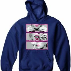 Bewild Hot Pink Roll, Lick, Smoke, Sexy Girl Adult Hoodie Cool Funny & Offensive