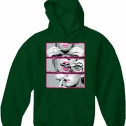 Bewild Hot Pink Roll, Lick, Smoke, Sexy Girl Adult Hoodie Cool Funny & Offensive