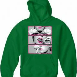 Bewild Hot Pink Roll, Lick, Smoke, Sexy Girl Adult Hoodie Cool Funny & Offensive