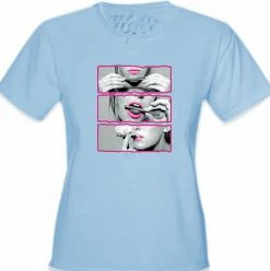 Bewild Hot Pink Sexy Girl Roll Lick Smoke Girl's T-Shirt