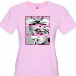 Bewild Hot Pink Sexy Girl Roll Lick Smoke Girl's T-Shirt