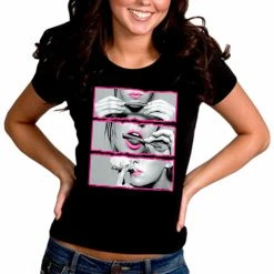 Bewild Hot Pink Sexy Girl Roll Lick Smoke Girl's T-Shirt