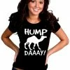 Bewild Cool Funny & Offensive Hump Day Camel Girl's T- Shirt (Black)