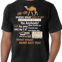 Bewild Hump Day Camel T-Shirt (Brown & White Print) Cool Funny & Offensive