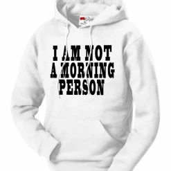 Bewild Cool Funny & Offensive I Am Not A Morning Person Cara Delevingne Vogue Adult Hoodie