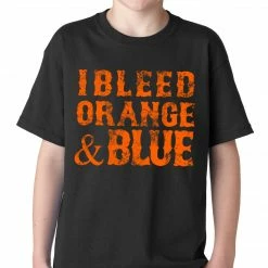 Bewild Sport Inspiration I Bleed Orange And Blue New York Baseball Kids T-shirt