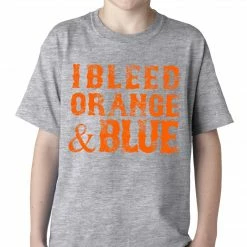Bewild Sport Inspiration I Bleed Orange And Blue New York Baseball Kids T-shirt