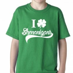 Bewild I Clover Shenanigans Funny St Patricks Day Kids T-shirt St.Patricks Day