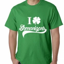 Bewild I Clover Shenanigans Funny St Patricks Day Mens T-shirt St.Patricks Day