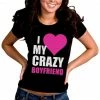 Bewild I Heart My Crazy Boyfriend Girl's T-Shirt Positive Reinforcement