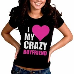 Bewild I Heart My Crazy Boyfriend Girl's T-Shirt Positive Reinforcement