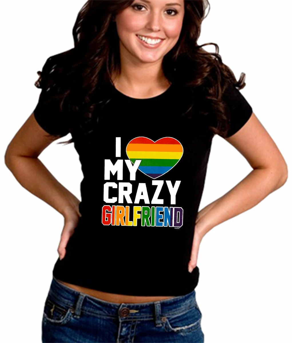Bewild Positive Reinforcement I Heart My Crazy Girlfriend Rainbow Pride Girl's T-Shirt 3 Bewild Positive Reinforcement I Heart My Crazy Girlfriend Rainbow Pride Girl's T-Shirt