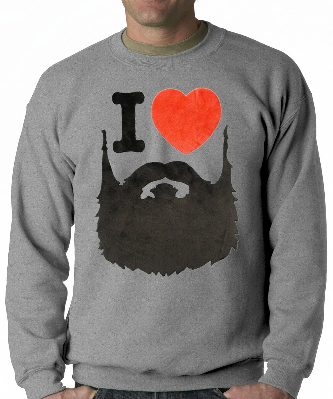 Bewild I Love Beards Fuzzy Adult Crewneck 4 Bewild I Love Beards Fuzzy Adult Crewneck