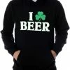 Bewild Unisex Sweatshirts & Long Sleeve I Love Beer Shamrock Hoodie