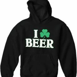 Bewild Unisex Sweatshirts & Long Sleeve I Love Beer Shamrock Hoodie