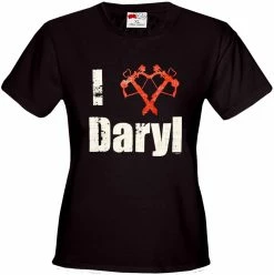 Bewild Cool Funny & Offensive I Love Daryl Crossbow Heart Girl's T-Shirt