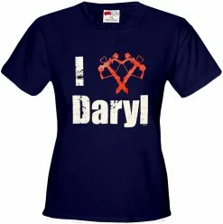 Bewild Cool Funny & Offensive I Love Daryl Crossbow Heart Girl's T-Shirt