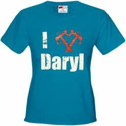 Bewild Cool Funny & Offensive I Love Daryl Crossbow Heart Girl's T-Shirt