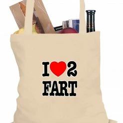 Bewild Cool Funny & Offensive I Love Farting Tote Bag