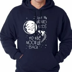 Bewild Positive Reinforcement I Love My GrandKids To The Moon And Back Adult Hoodie