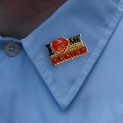 Bewild I Love My Marine Lapel Pin