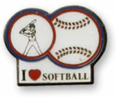 Bewild Lapel Pins I Love Softball Lapel Pin