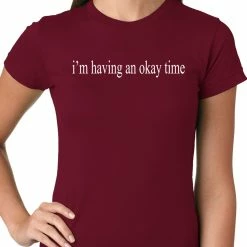 Bewild Cool Funny & Offensive I'm Having An Okay Time Ladies T-shirt