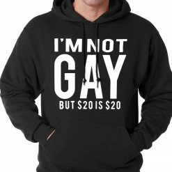 Bewild I'm Not Gay But 20 Dollars Is 20 Dollars Adult Hoodie Cool Funny & Offensive