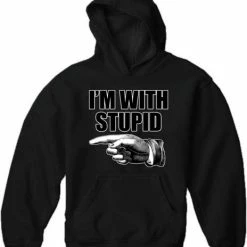 Bewild I'm With Stupid Adult Hoodie Cool Funny & Offensive